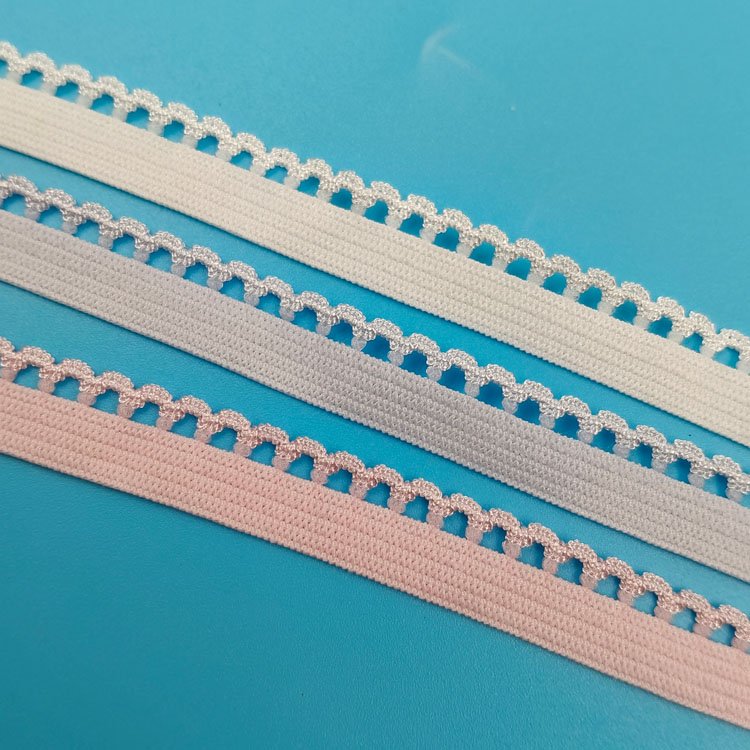 Wholesale underwear picot lace shiny elastic webbing band garment accessories sewing picot bud edge stretch tape webbing