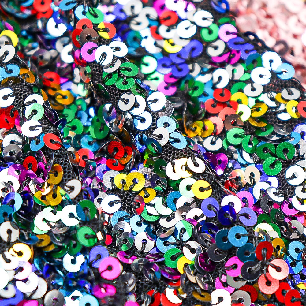 Top Fashion 5mm Sequin Embroidery Fabric Stretch Sequin Lace Fabric For Evening Dress