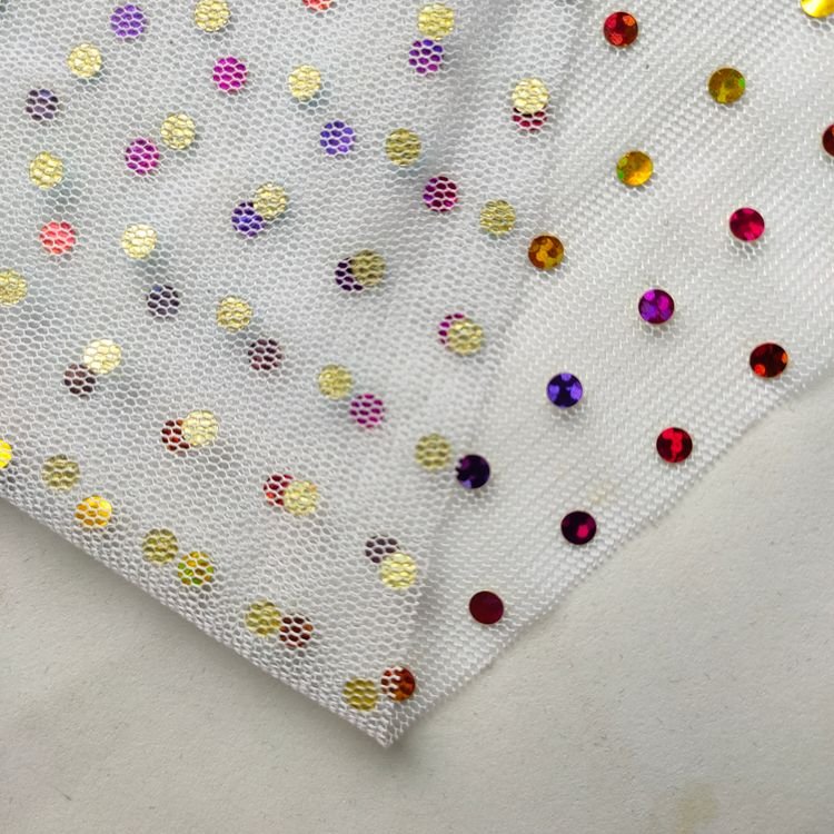 Full Bottom Floral Sequins Embroidered Woman Fabric Embroidery Lace Fabric For Evening Dress