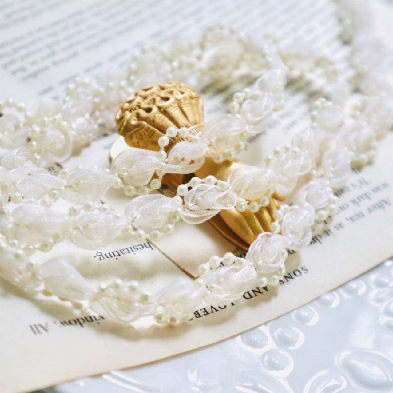 JFL024 Colorful Quality Embroidered Water Soluble Lace Trim Diy Sewing Handmade Craft Pearl Ribbon