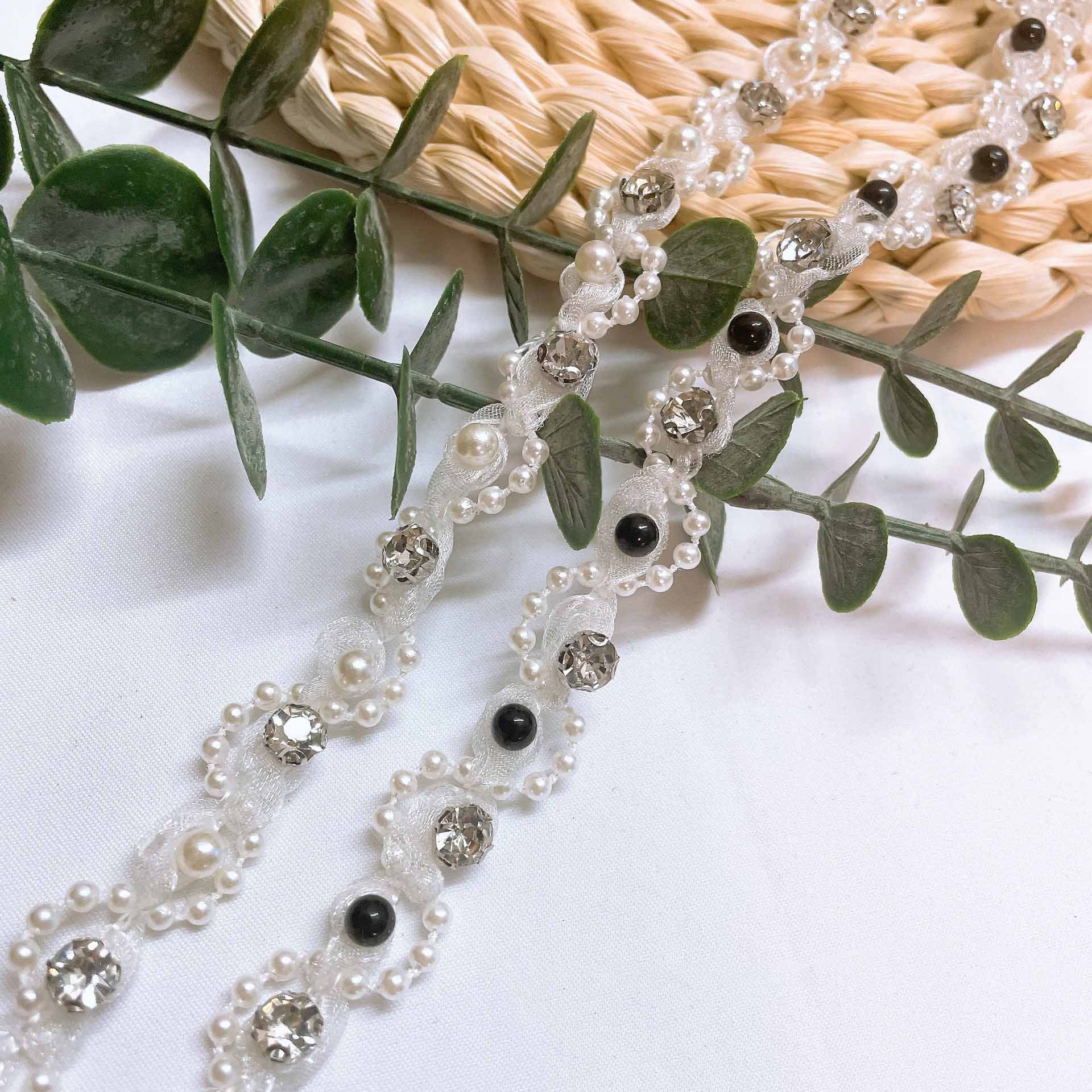JFL024 Colorful Quality Embroidered Water Soluble Lace Trim Diy Sewing Handmade Craft Pearl Ribbon