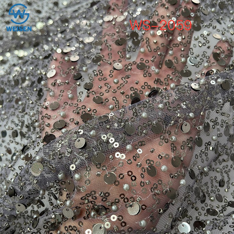 OEM Luxury 2024 African Wine Red Lace Fabric with Big Large Gold Sequin Fabric Dress African Lace Embroidery Fabric