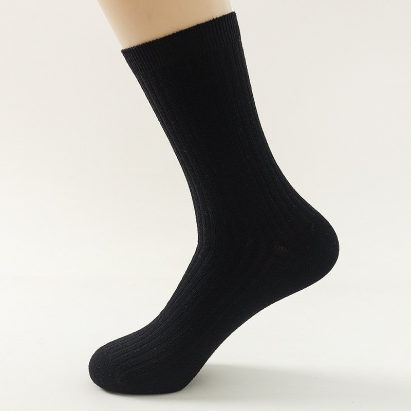 Wholesale 5 Pairs Winter Plain Cozy Ribbed Socks Men Women High Quality Merino Wool Crew Socks Set Box