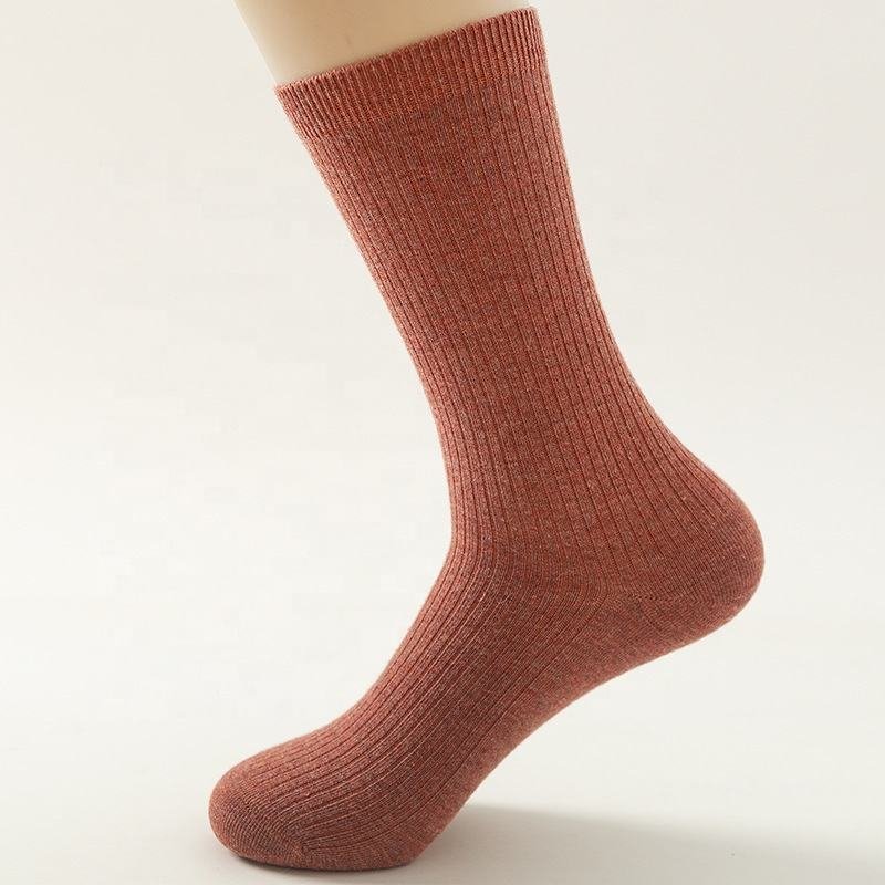 Wholesale 5 Pairs Winter Plain Cozy Ribbed Socks Men Women High Quality Merino Wool Crew Socks Set Box