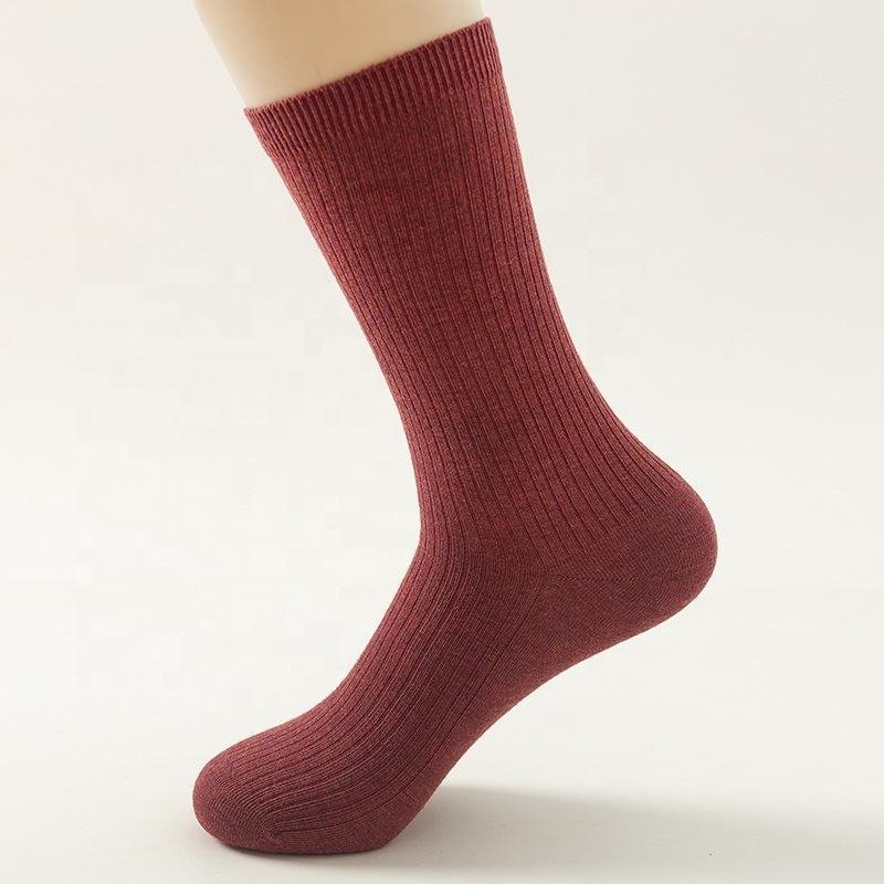 Wholesale 5 Pairs Winter Plain Cozy Ribbed Socks Men Women High Quality Merino Wool Crew Socks Set Box