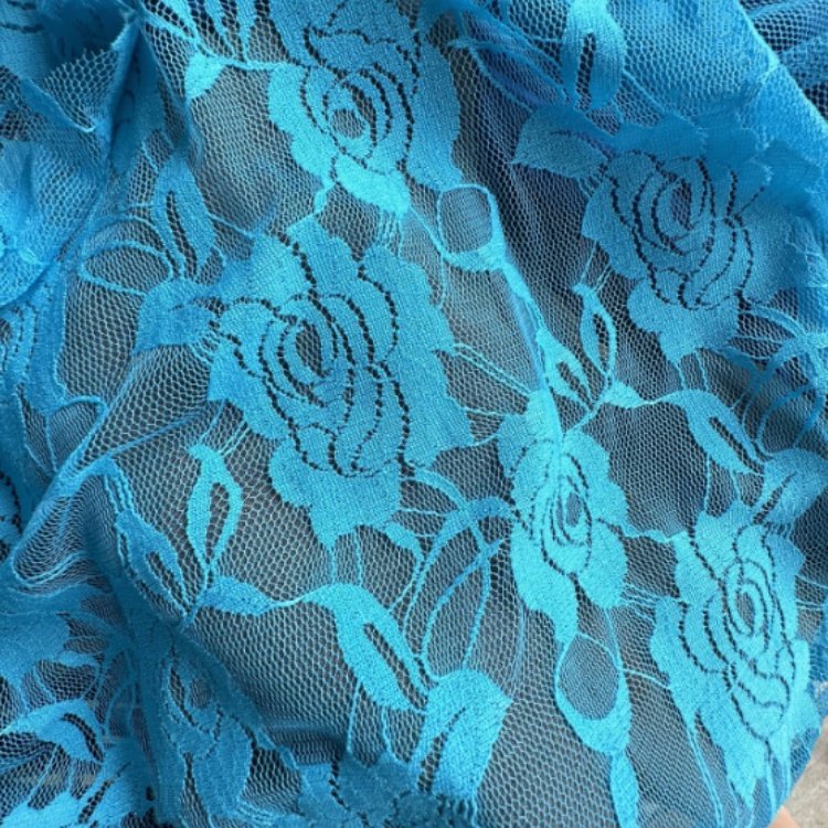 Nylon Spandex Stretch Rose Design Elastic Net White Tulle Guipure Lace Fabric for Underwear Dress