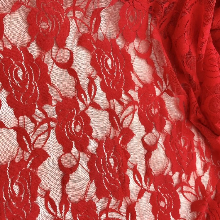 Nylon Spandex Stretch Rose Design Elastic Net White Tulle Guipure Lace Fabric for Underwear Dress