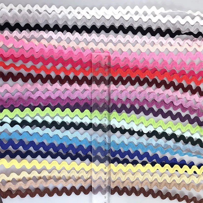 Factory 3mm 5mm 8mm 26color zig zag ric rac lace trimming custom color available ric rac trim for dress