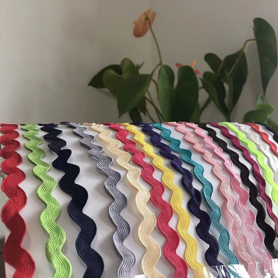 Factory 3mm 5mm 8mm 26color zig zag ric rac lace trimming custom color available ric rac trim for dress