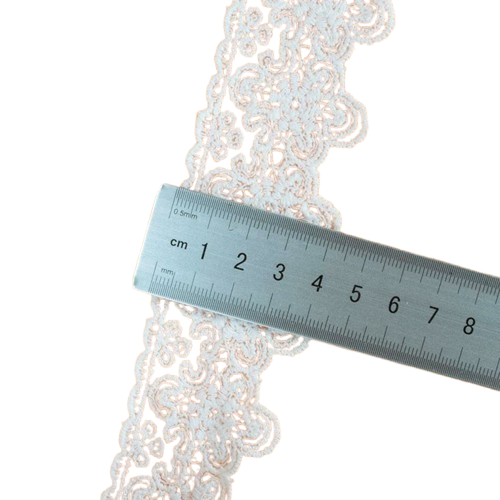 New design Floral Embroidery Bridal Lace Decoration Polyester Cotton White Border Laurel Pure Lace Dresses