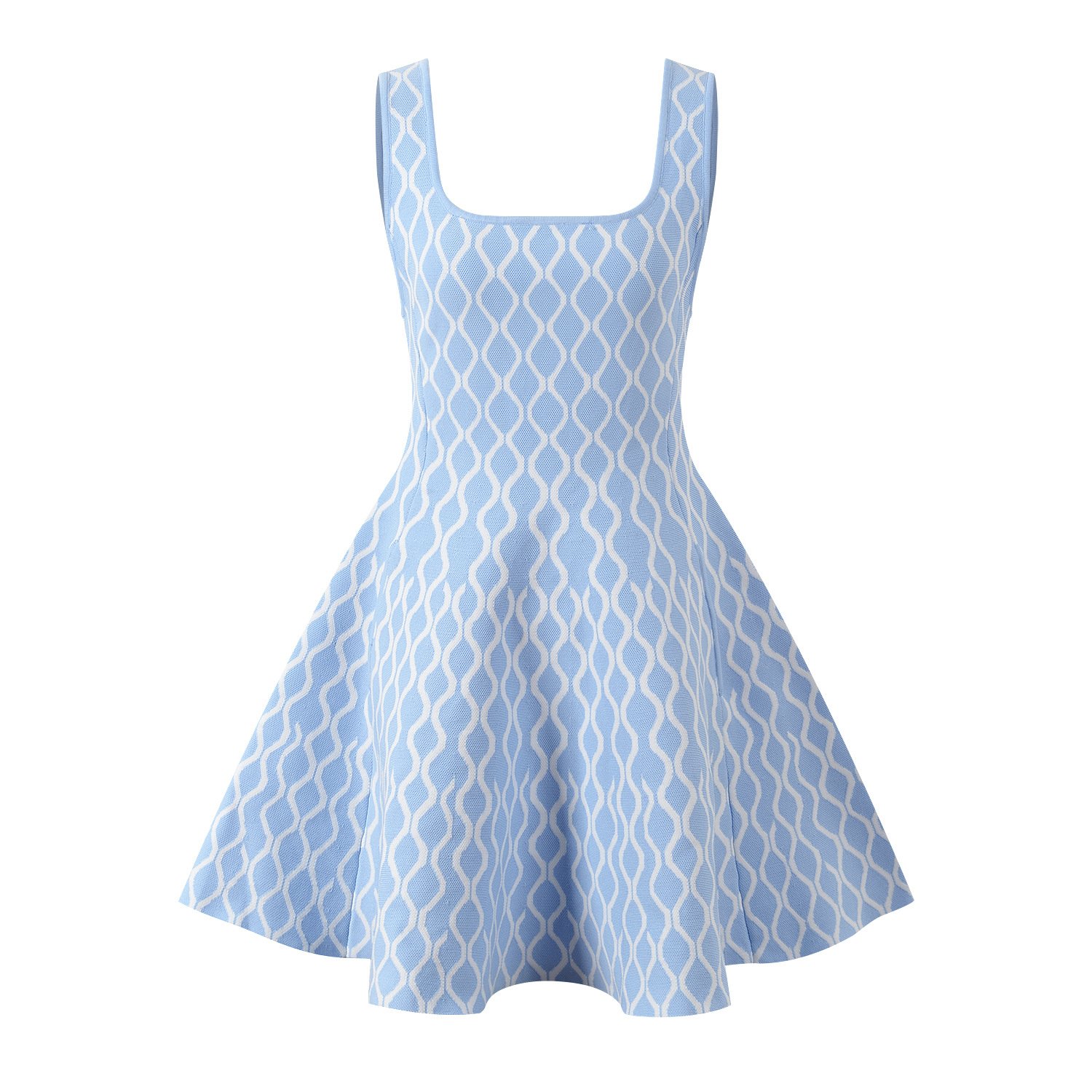 2024 autumn new arrival French style sweet fashion slim waist sleeveless A line dress knitted mini dress