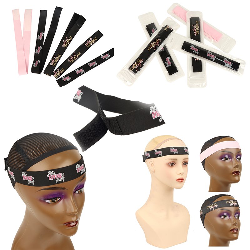Customize logo adjustable lace hairband elastic bands for wigs melting bands for lace wigs straps elastic band