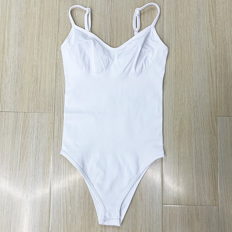 Women's Sexy Sleeveless Sports One Piece Top Slim Fit Knitted Rib Backless Sleeveless Bodysuits