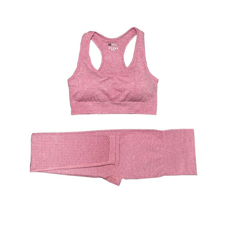 New Seamless Knitted Sexy Sports Yoga Clothes Running Gym Fitness Set High Waist Yoga Wear Women's Workout Yoga Sets