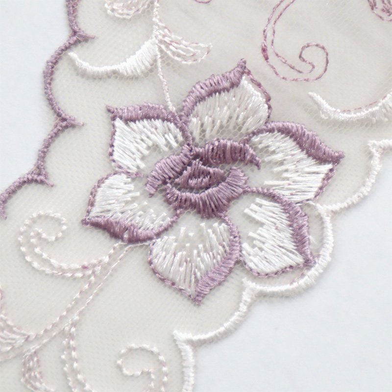 OEM pattern custom floral pattern lace embroidery Underwear accessories soft tulle fabric