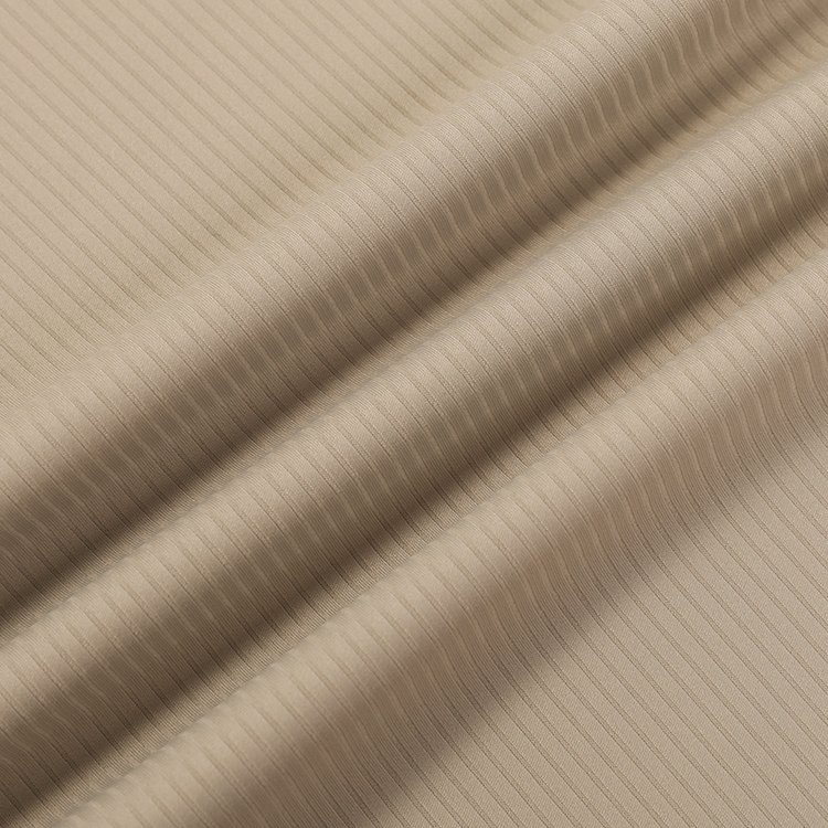 In-Stock Wholesale 78% Nylon 22% Spandex Bare Feel Lulu Vertical Ribbed High Stretch Knit Fabric for Yoga Wear and Activewear