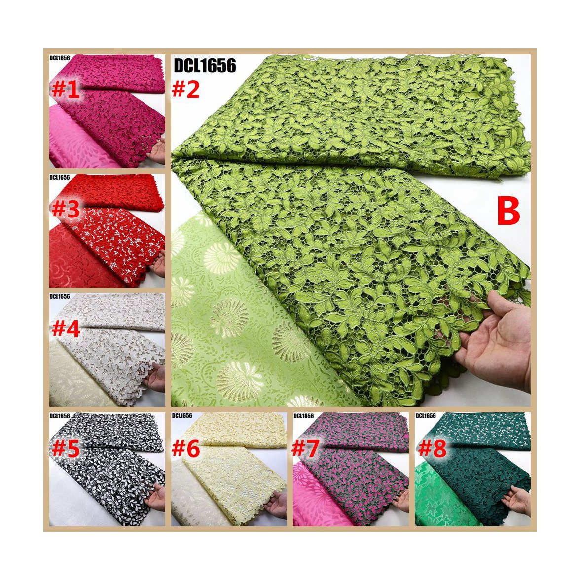 African Tradition Fashion Wholesale Lace Fabric Austrian Crystal Embroidery Fabric Guipure for Garment Senegal and Mali