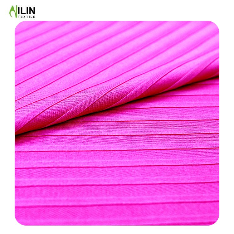 DTY 95% polyester 5% spandex knitted ribs fabric for cuff neckline