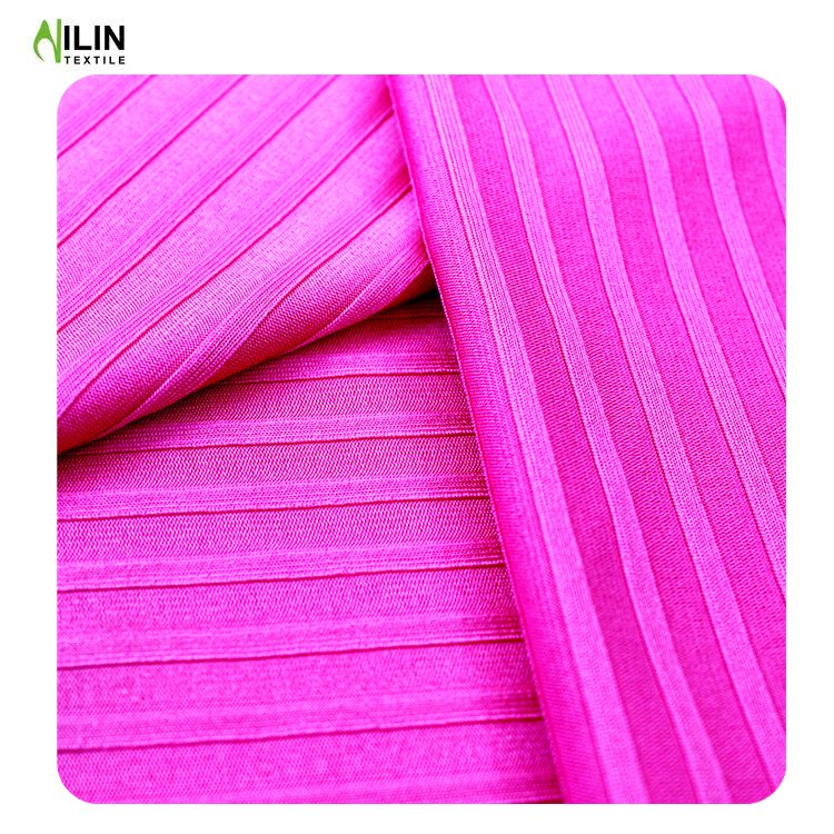 DTY 95% polyester 5% spandex knitted ribs fabric for cuff neckline
