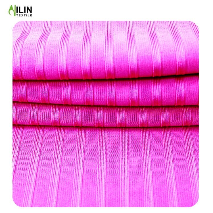 DTY 95% polyester 5% spandex knitted ribs fabric for cuff neckline