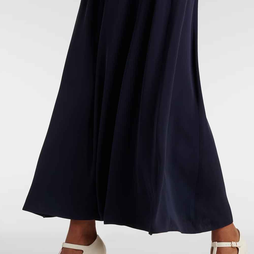 Knitwear Manufacturer Custom Spring Summer Autumn Winter Elegant V Neck Long Sleeve Satin Lace Prior Silk Maxi Dress