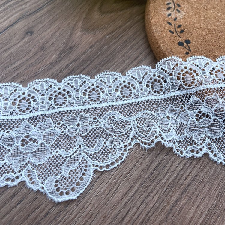 Zeal High Quality 3D French Style Embroidered Lace Trimmings Stretch Wlastic Ribbon Lace Fabric for Sewing and Decoration