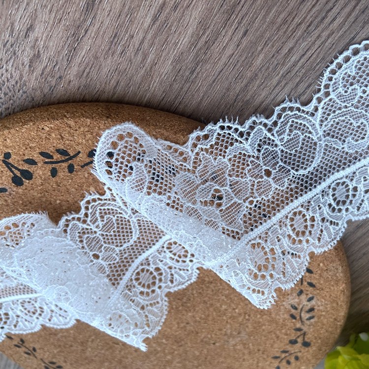 Zeal High Quality 3D French Style Embroidered Lace Trimmings Stretch Wlastic Ribbon Lace Fabric for Sewing and Decoration