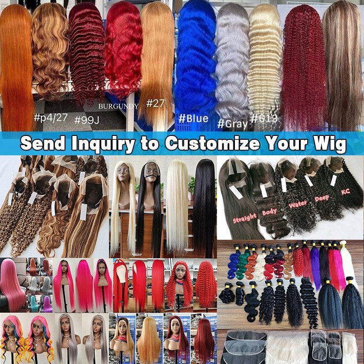 Cheap blonde short front human hair wigs for black women virgin hair transparent lace-wig-vendors 613 bob wig human hair