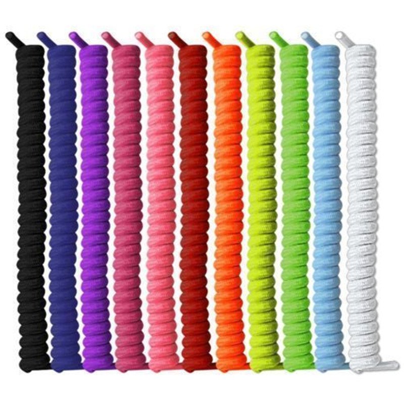 Yrunfeety Fuzhou Spiral Curly Shoe Laces 4MM Thick Elastic Shoelaces Round Elastic No Tie Shoelaces 11 Colors