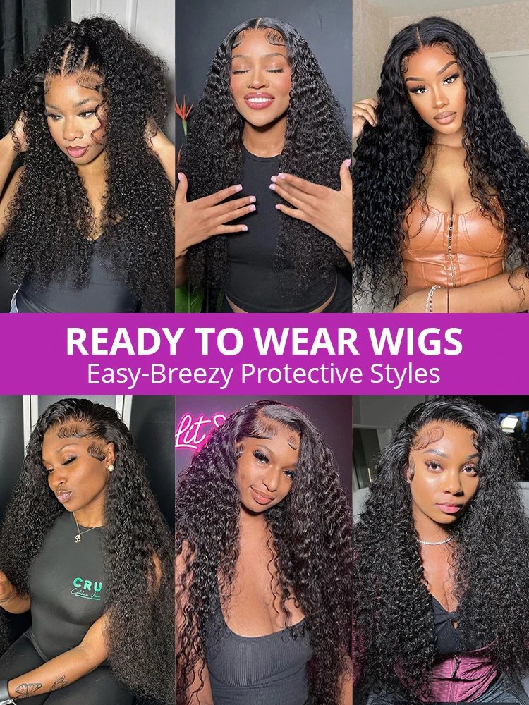 40 Inch Deep Wave Transparent 13x4 13x6 HD Lace Frontal Human Hair Wig Curly Human Hair Lace Front Wigs For black Women