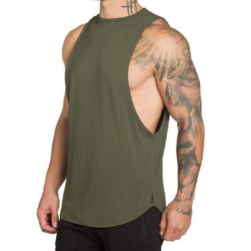 in Stock 2024 Sleeveless Workout Vest Man Fitness Tank Top with Racer Back Muscle Fit Essentials for Running and Bodybuilding