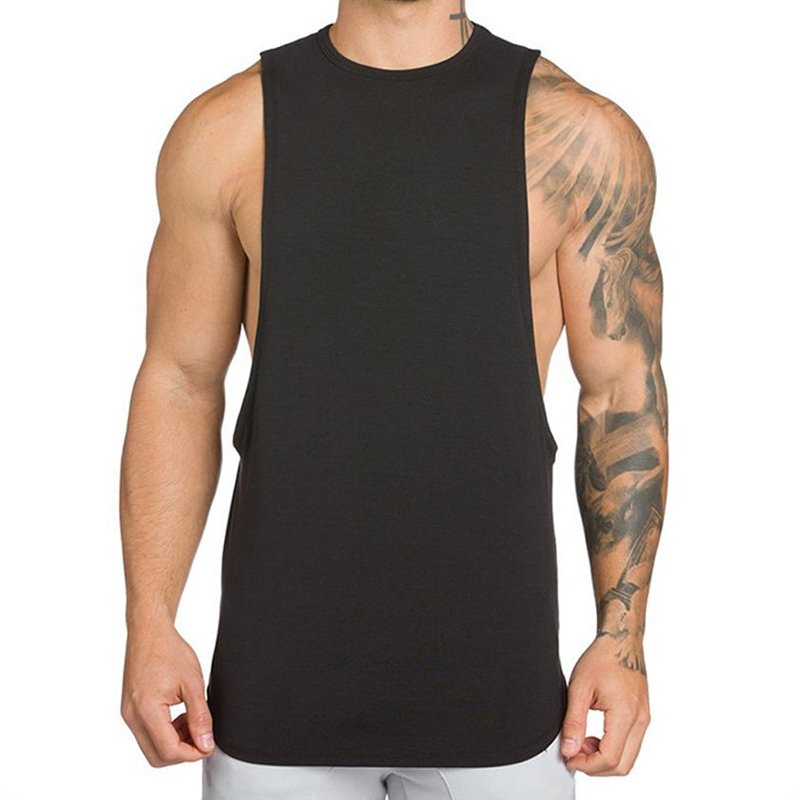 in Stock 2024 Sleeveless Workout Vest Man Fitness Tank Top with Racer Back Muscle Fit Essentials for Running and Bodybuilding