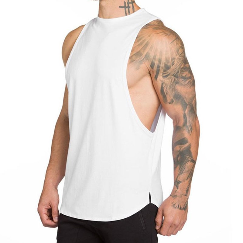 in Stock 2024 Sleeveless Workout Vest Man Fitness Tank Top with Racer Back Muscle Fit Essentials for Running and Bodybuilding