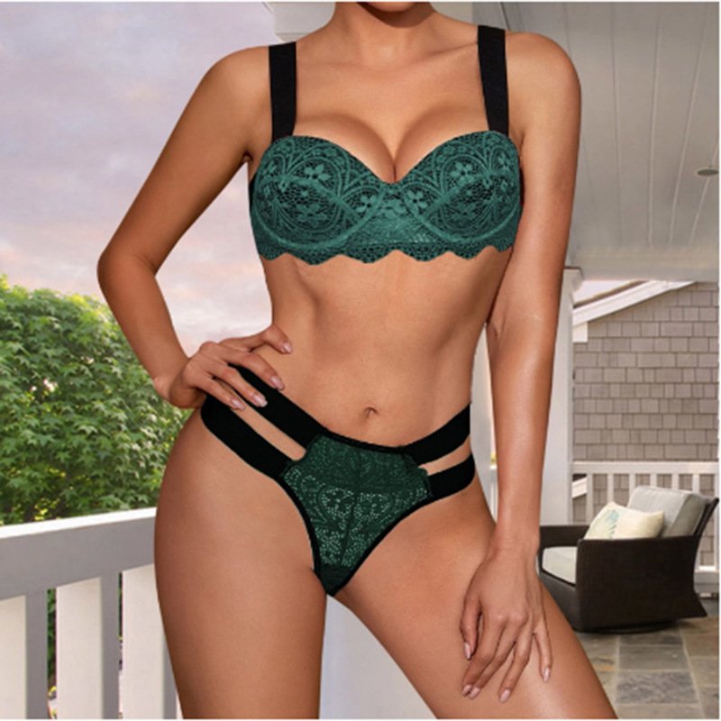 New Hot Sexy Lingerie Set with Push Up Bra - Women's Lace Panties Lace Embroidery Floral