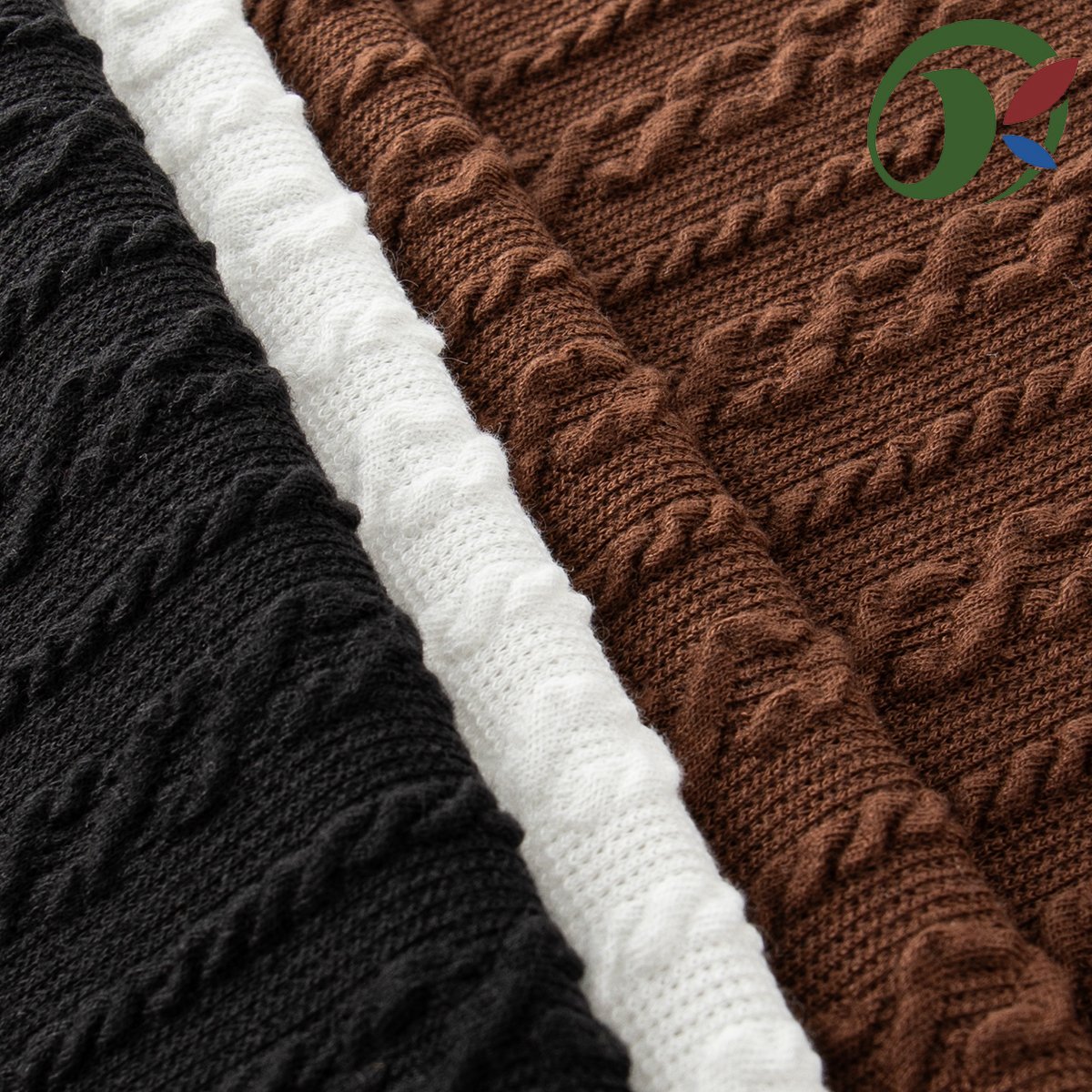 garment New design ribbed knit fabric 96%polyester 4%spandex stretchy jacquard fabric for sweater and clothing