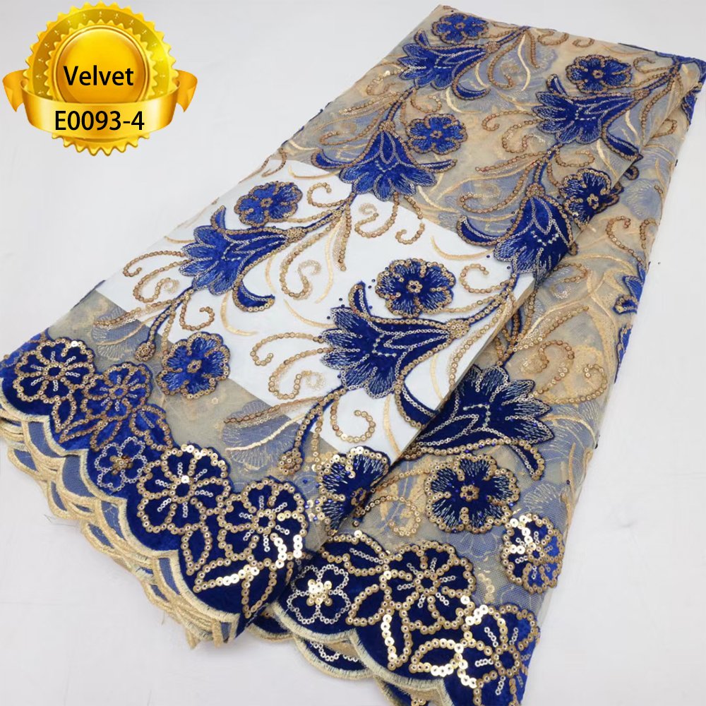 Factory direct supply dress fabrics embroidery 100% polyester sequin lace 2023 fashion sequin velvet fabric