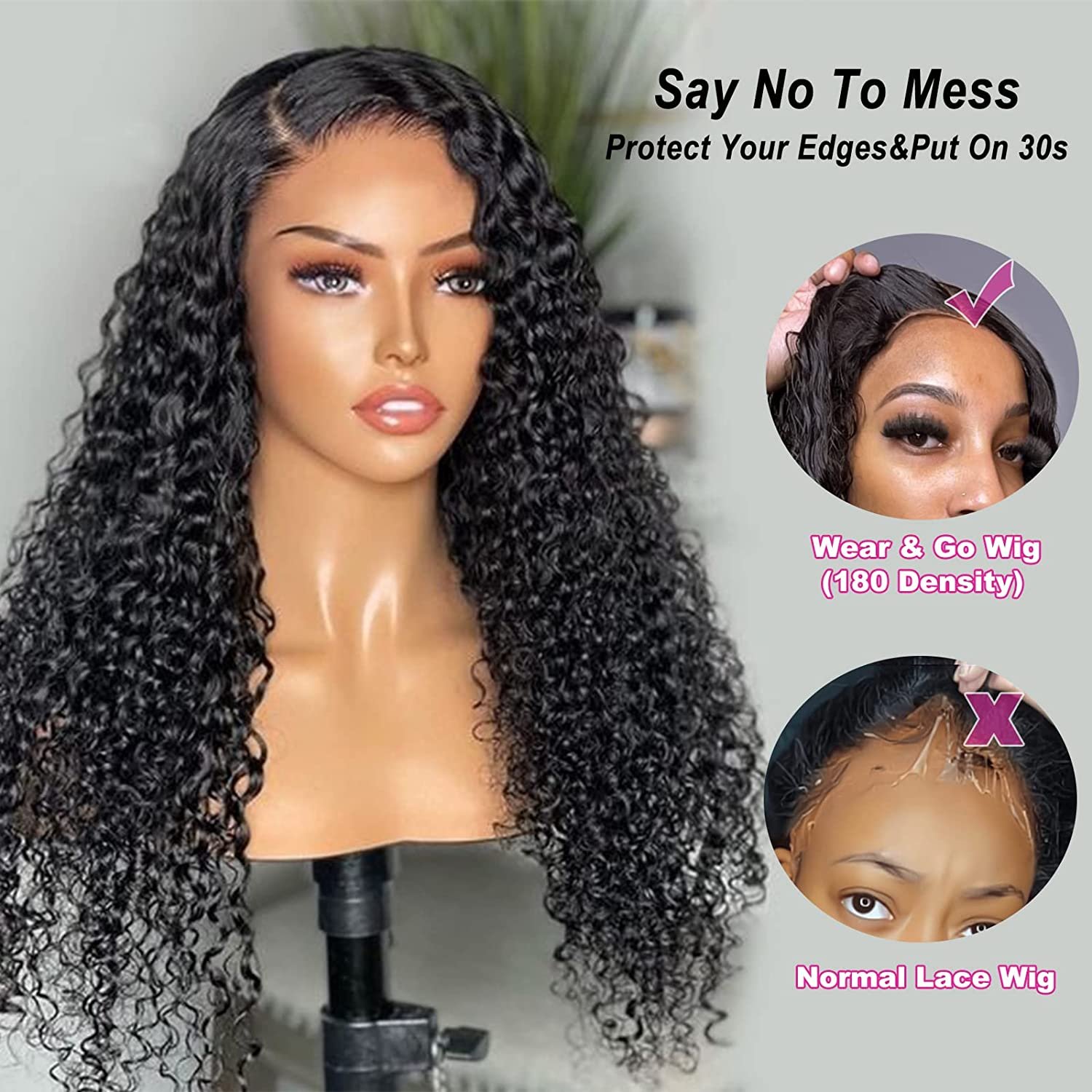 Glueless Wigs Human Hair for Black Women Wear To Go Bleach Knots 4x4 13x4 Lace Frontal Wigs Raw Hair Glueless Full Hd Lace Wigs
