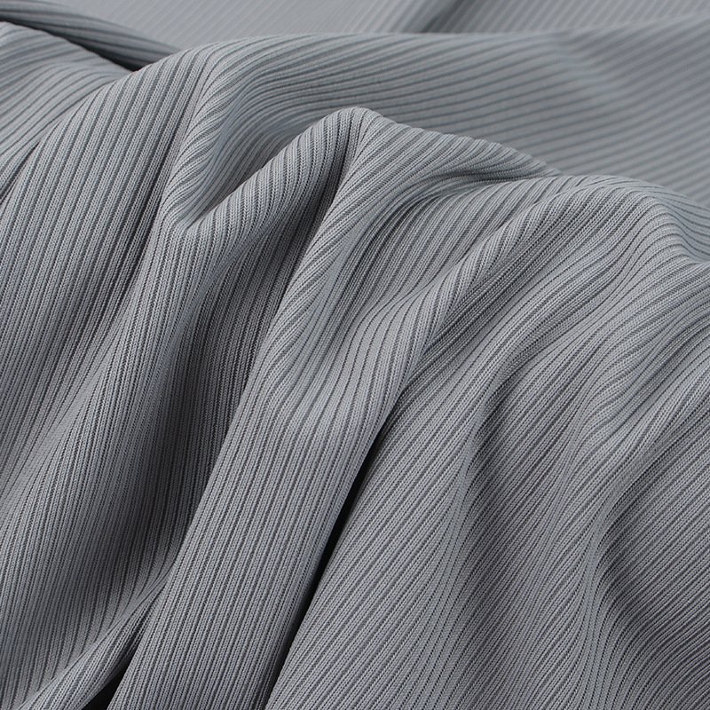 Wholesale Knit Striped Texture Soft 87% Nylon 13% Spandex Ribbed Fabric For Women Shirt Yoga Wear Leggings Underwear Tank Top