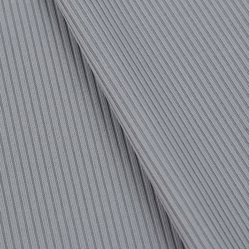 Wholesale Knit Striped Texture Soft 87% Nylon 13% Spandex Ribbed Fabric For Women Shirt Yoga Wear Leggings Underwear Tank Top