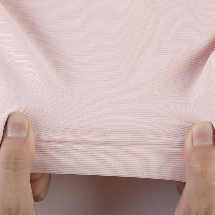 Wholesale Knit Striped Texture Soft 87% Nylon 13% Spandex Ribbed Fabric For Women Shirt Yoga Wear Leggings Underwear Tank Top