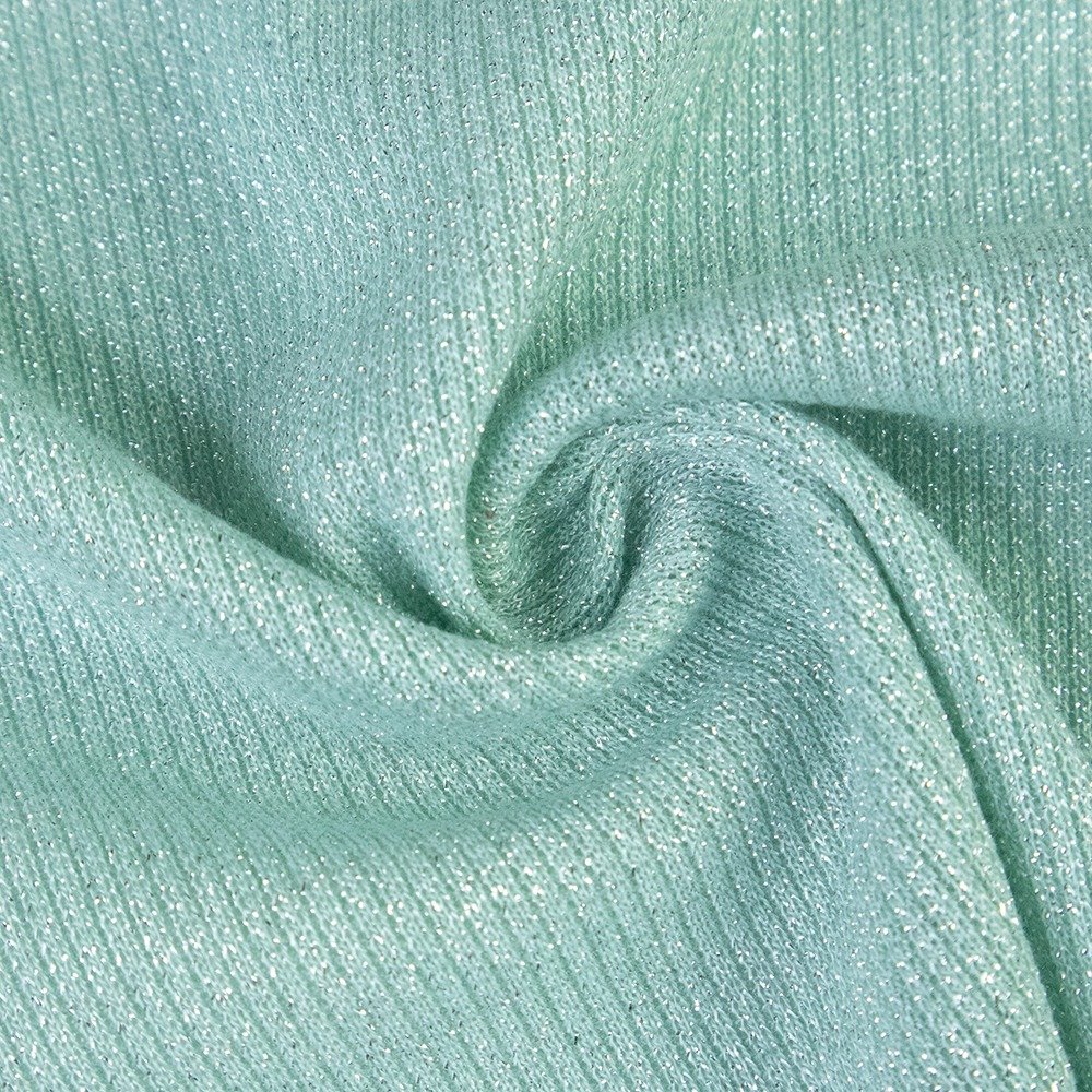 Best Sell Yarn Dyed 2*2 Rib Metallic Lurex Ribbed Knit Fabric Roll Polyester Spandex Fabric and Textiles for Clothing