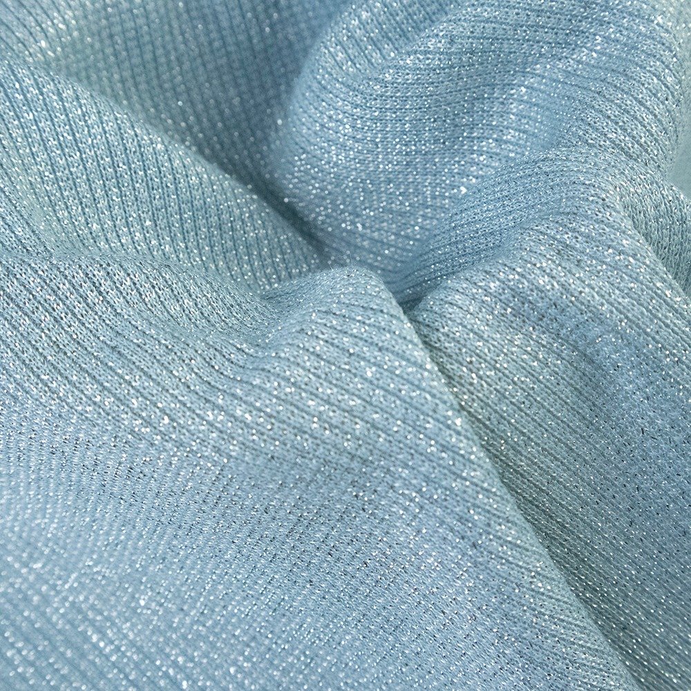 Best Sell Yarn Dyed 2*2 Rib Metallic Lurex Ribbed Knit Fabric Roll Polyester Spandex Fabric and Textiles for Clothing