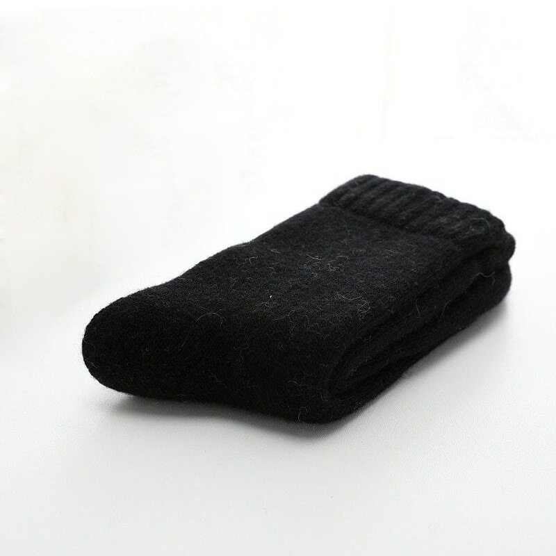 Women's 100% Cashmere High Quality Thickened Pure Colour Fashion Cashmere Ribbed Knitted Winter Socks