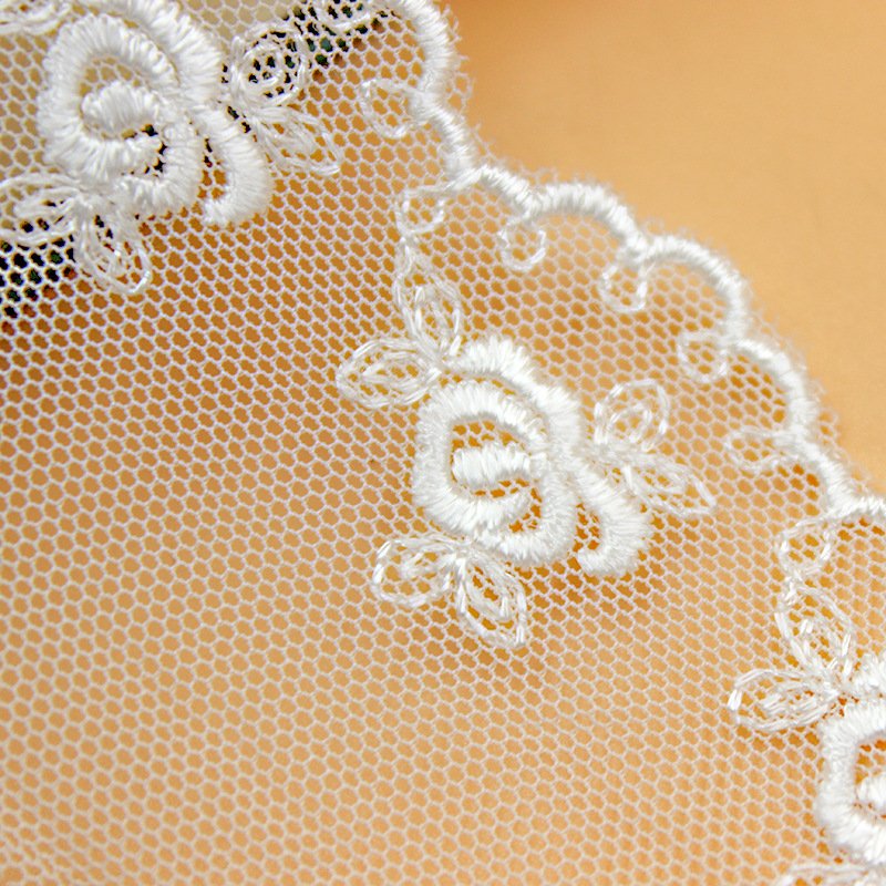 White 5 cm Colorful Mesh Embroidered Lace Trimming For Women's Dress Decoration