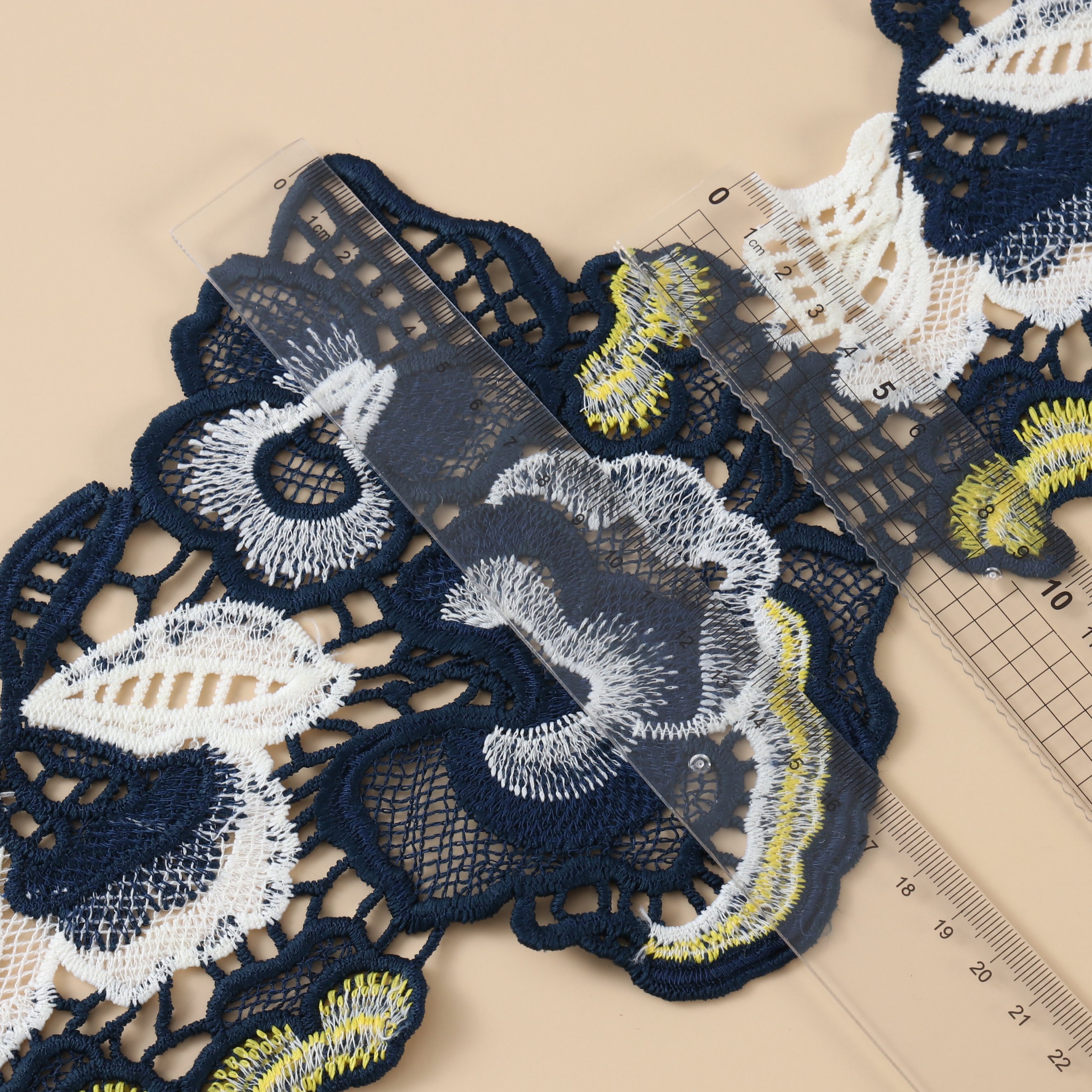 Factory custom embroidery milk silk Embroidered Lace fabric Trimming lace sewing