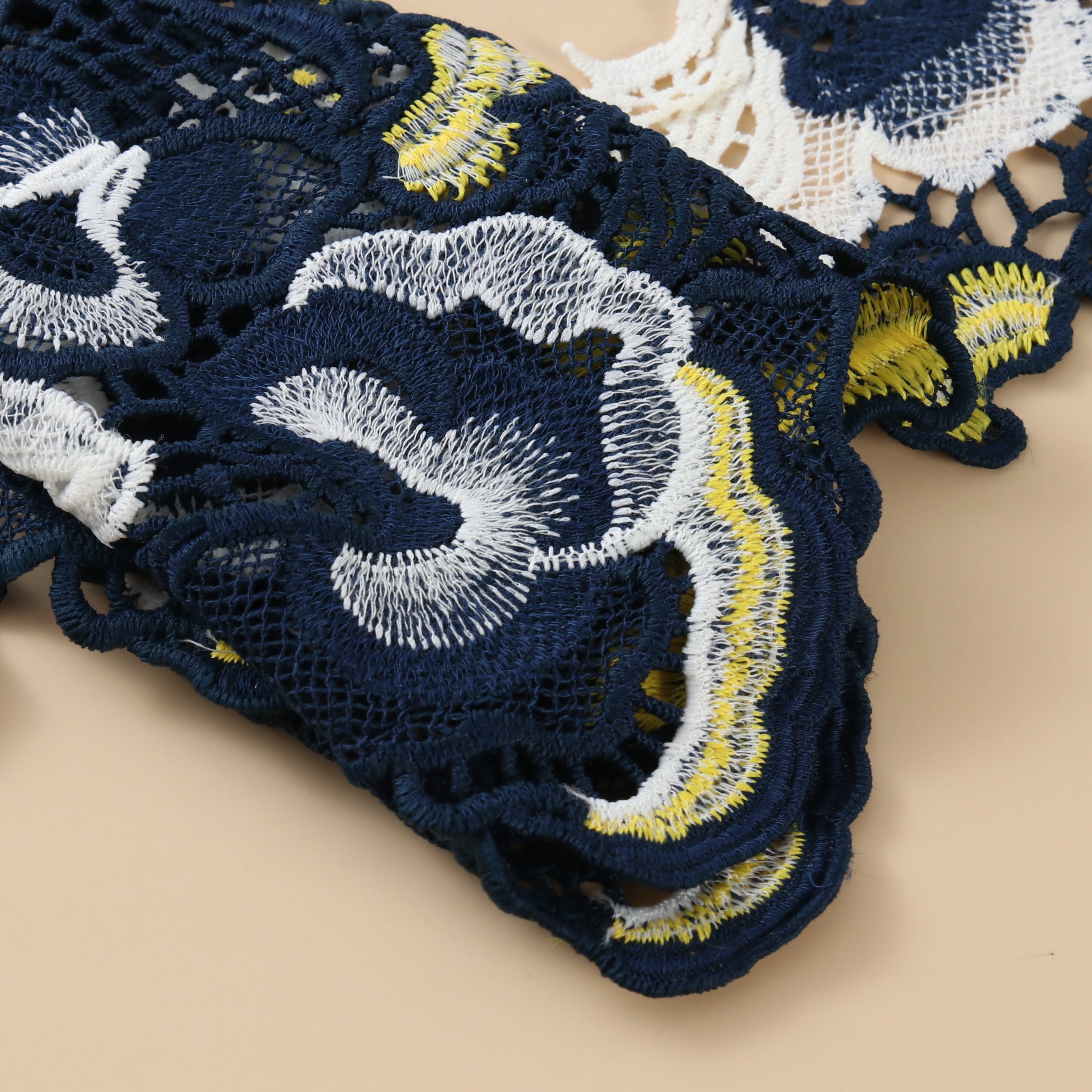 Factory custom embroidery milk silk Embroidered Lace fabric Trimming lace sewing