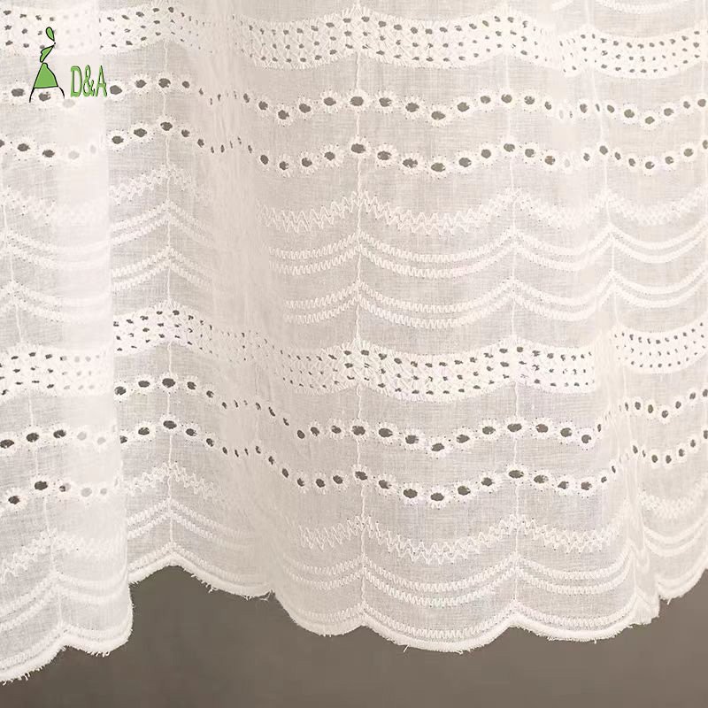 High Quality Cotton Eyelet Embroidery Fabric Cotton Lace Fabric Swiss Voile Stock Available For Garment And Girls Dresses