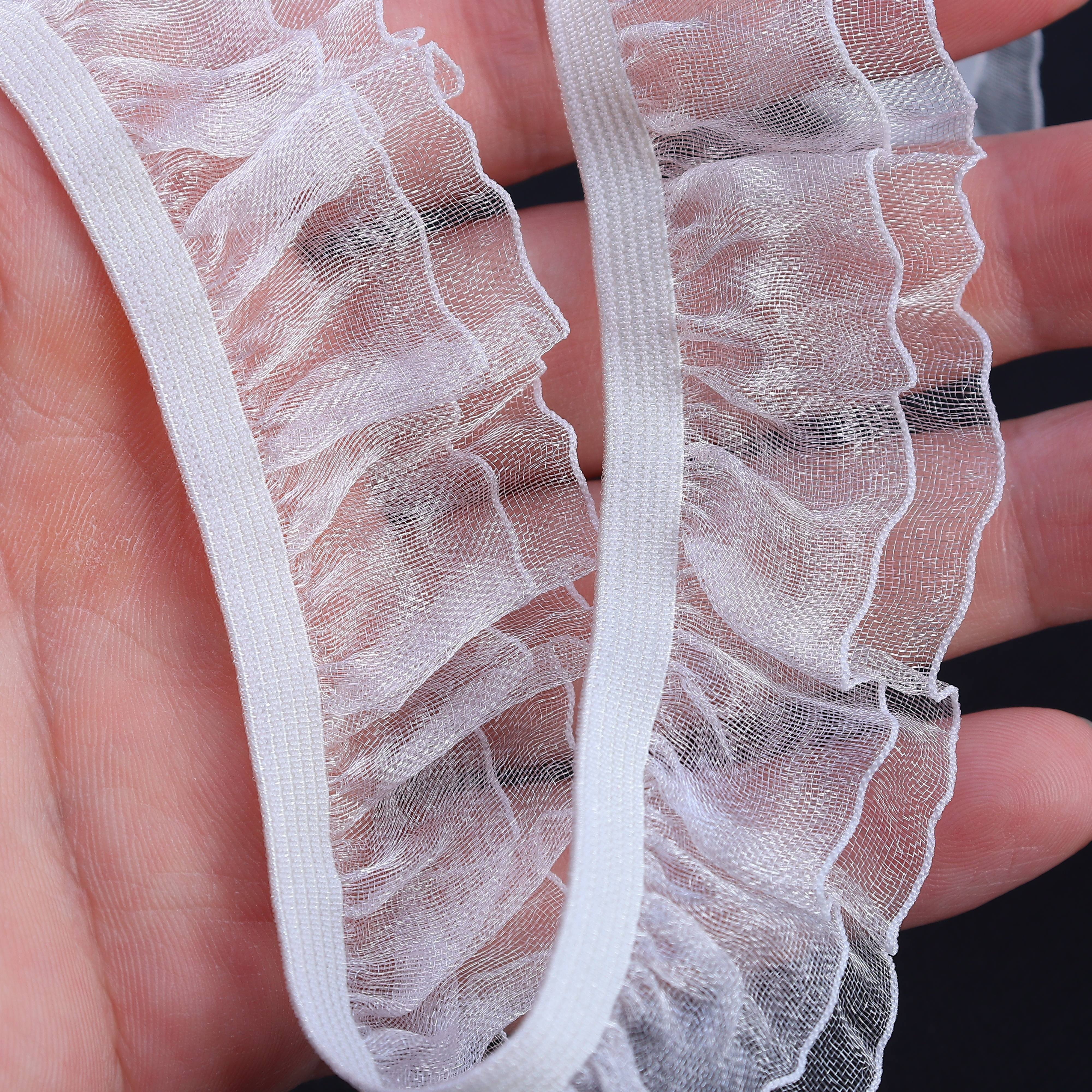 Factory wholesale clothing accessories skirt elastic lace ribbon One-way mirror silk fungus lace elastic band