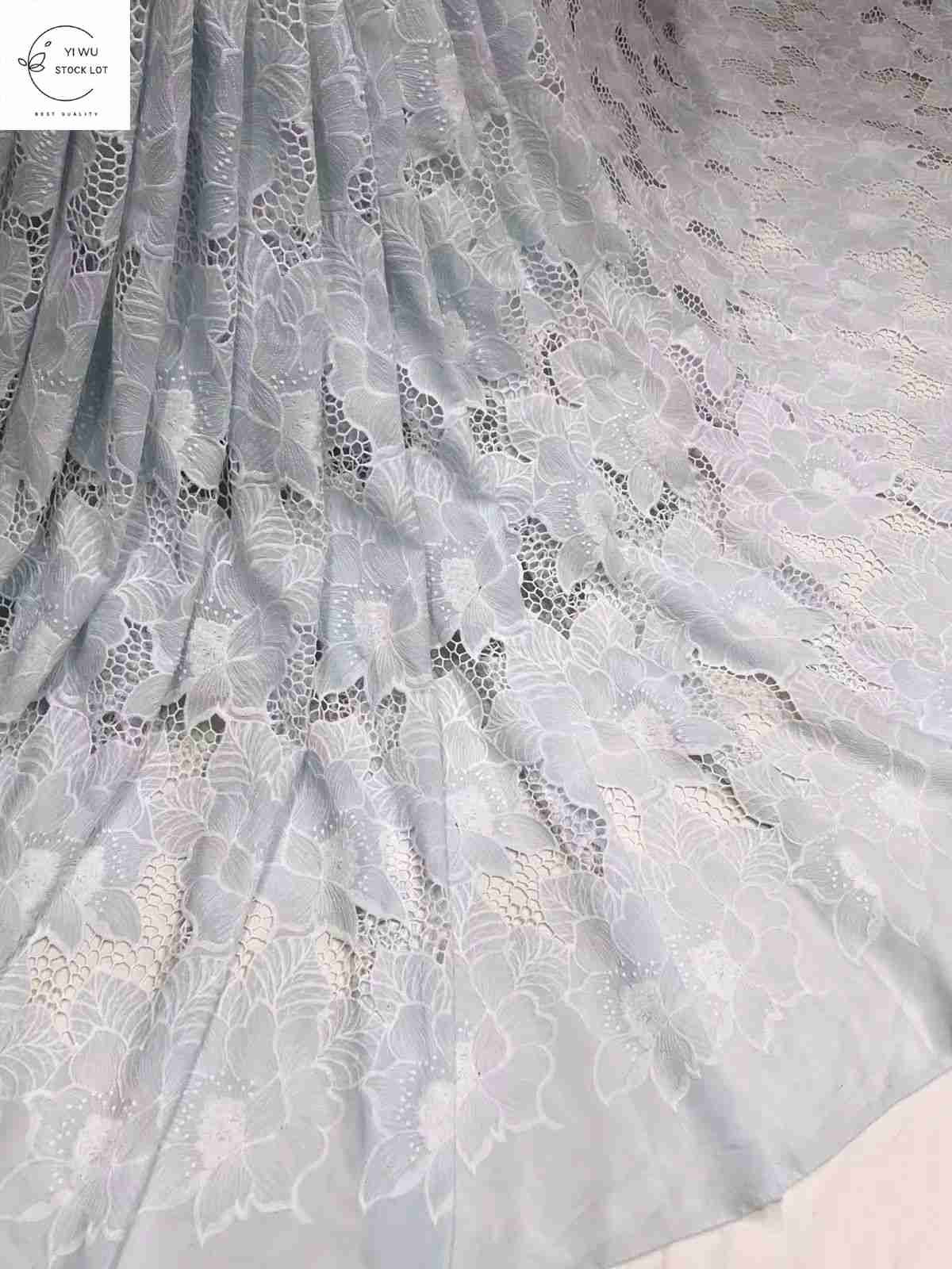 Ready goods factory textile supplier wholesale good designs cheap price of woven cotton embroidery stock fabric for garments