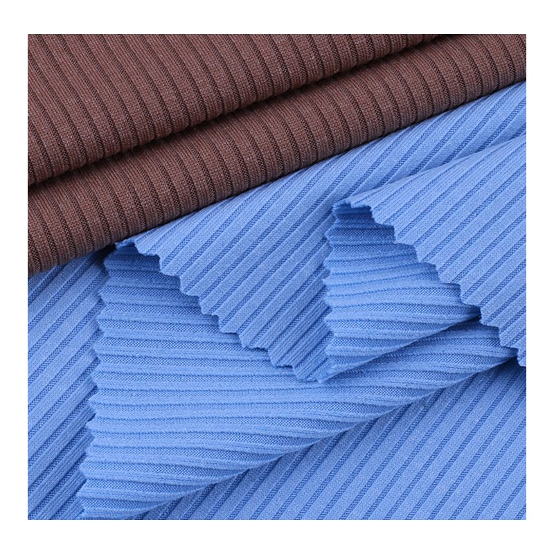 2x2 plain dyed jersey 95% polyester 5% spandex fabric cotton rib knitted fabric for dresses shirts